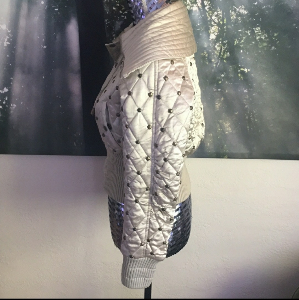 💯Catherine Malandrino Studded Bomber Jacket - Picture 11 of 16